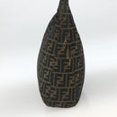 FENDI Zucca Canvas Shoulder Bag Black Brown Auth BSZ546-5