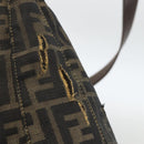 FENDI Zucca Canvas Shoulder Bag Black Brown Auth BSZ546-6