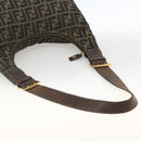FENDI Zucca Canvas Shoulder Bag Black Brown Auth BSZ546-8