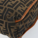 FENDI Zucca Canvas Draagtas Zwart Bruin Origineel BSZ547A-9
