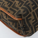 FENDI Zucca Canvas Draagtas Zwart Bruin Origineel BSZ547A-14