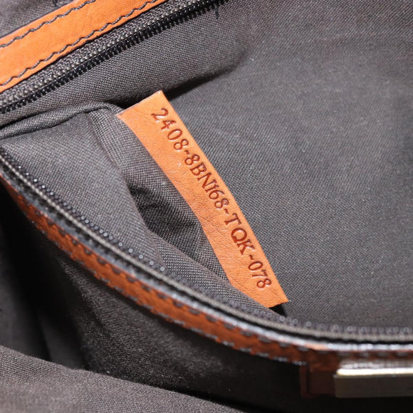 FENDI Zucca Canvas Draagtas Zwart Bruin Origineel BSZ547A