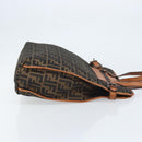 FENDI Zucca Canvas Draagtas Zwart Bruin Origineel BSZ547A-3