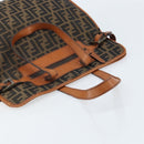 FENDI Zucca Canvas Draagtas Zwart Bruin Origineel BSZ547A-6