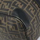 FENDI Zucca Canvas Boston Bag PVC Black Brown Auth BSZ548-17