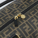 FENDI Zucca Canvas Boston Bag PVC Black Brown Auth BSZ548-18