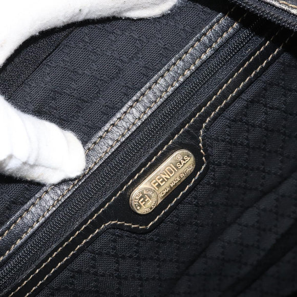 FENDI Zucca Canvas Boston Bag PVC Black Brown Auth BSZ548