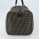 FENDI Zucca Canvas Boston Bag PVC Black Brown Auth BSZ548-3