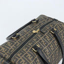 FENDI Zucca Canvas Boston Bag PVC Black Brown Auth BSZ548-6