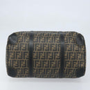 FENDI Zucca Canvas Boston Bag PVC Black Brown Auth BSZ548-5