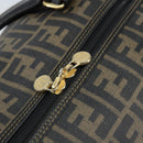FENDI Zucca Canvas Boston Bag PVC Black Brown Auth BSZ549-10