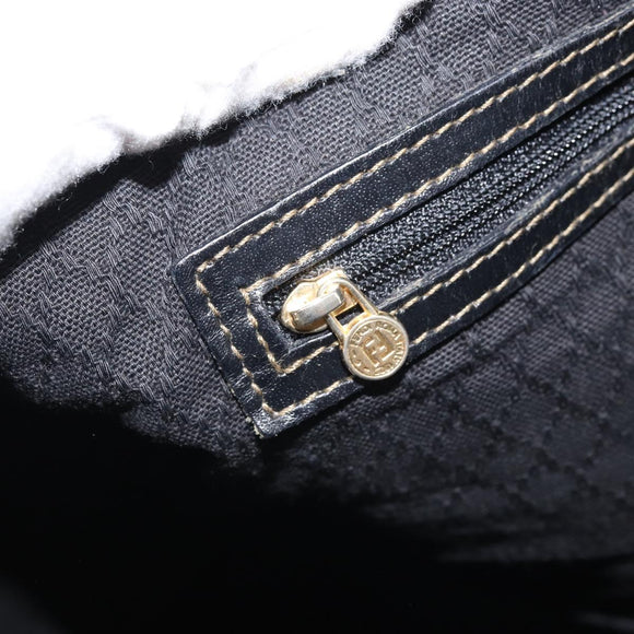 FENDI Zucca Canvas Boston Bag PVC Black Brown Auth BSZ549