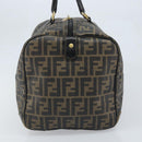 FENDI Zucca Canvas Boston Bag PVC Black Brown Auth BSZ549-3
