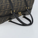 FENDI Zucca Canvas Boston Bag PVC Black Brown Auth BSZ549-7