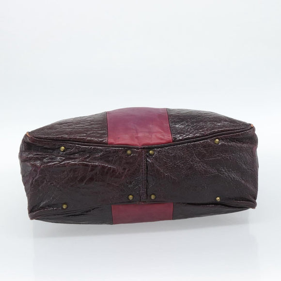 Chloe Paddington Hand Bag Leather Bordeaux Gold Silver Auth BSZ550