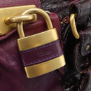 Chloe Paddington Hand Bag Leather Bordeaux Gold Silver Auth BSZ550-17