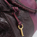 Chloe Paddington Hand Bag Leather Bordeaux Gold Silver Auth BSZ550-18