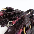 Chloe Paddington Hand Bag Leather Bordeaux Gold Silver Auth BSZ550-20