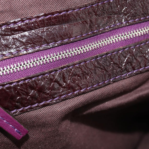 Chloe Paddington Hand Bag Leather Bordeaux Gold Silver Auth BSZ550