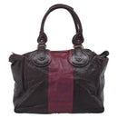 Chloe Paddington Hand Bag Leather Bordeaux Gold Silver Auth BSZ550-3