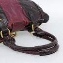 Chloe Paddington Hand Bag Leather Bordeaux Gold Silver Auth BSZ550-7