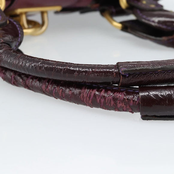 Chloe Paddington Hand Bag Leather Bordeaux Gold Silver Auth BSZ550