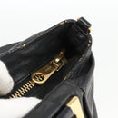 Chloe Etel Hand Bag Leather Black Gold Auth BSZ555-14