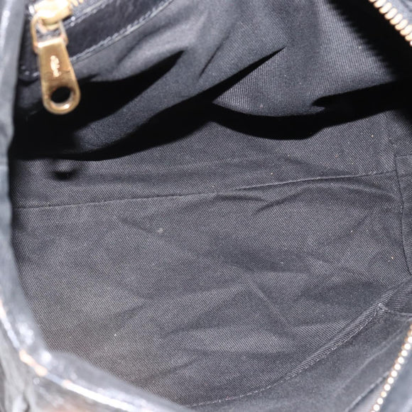 Chloe Etel Hand Bag Leather Black Gold Auth BSZ555