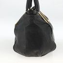Chloe Etel Hand Bag Leather Black Gold Auth BSZ555-4