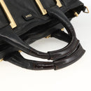 Chloe Etel Hand Bag Leather Black Gold Auth BSZ555-7