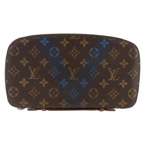 LOUIS VUITTON Monogram V line Atoll Travel Case Blue M61172 LV Auth BSZ564