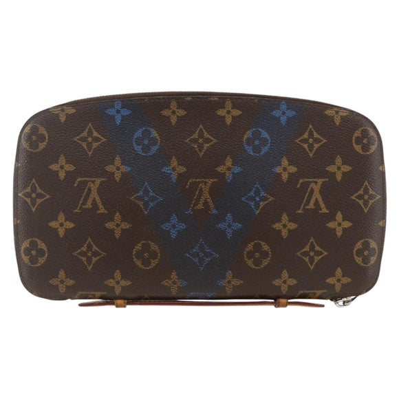 LOUIS VUITTON Monogram V line Atoll Travel Case Blue M61172 LV Auth BSZ564