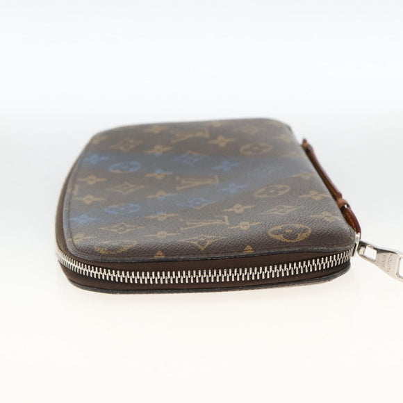 LOUIS VUITTON Monogram V line Atoll Travel Case Blue M61172 LV Auth BSZ564