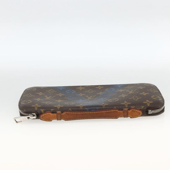 LOUIS VUITTON Monogram V line Atoll Travel Case Blue M61172 LV Auth BSZ564