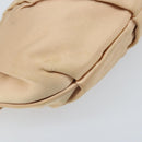 PRADA Ribbon Pouch Satin Beige Gold Auth BSZ565-16
