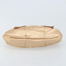 PRADA Ribbon Pouch Satin Beige Gold Auth BSZ565-6