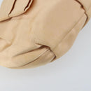 PRADA Ribbon Pouch Satin Beige Gold Auth BSZ565-14