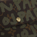 LOUIS VUITTON Graffiti Porte Monnaie Credit Brieftasche Khaki M92188 Auth BSZ567V-17