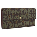 LOUIS VUITTON Graffiti Porte Monnaie Credit Brieftasche Khaki M92188 Auth BSZ567V-1