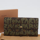 LOUIS VUITTON Graffiti Porte Monnaie Credit Brieftasche Khaki M92188 Auth BSZ567V-12