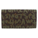 LOUIS VUITTON Graffiti Porte Monnaie Credit Brieftasche Khaki M92188 Auth BSZ567V-2