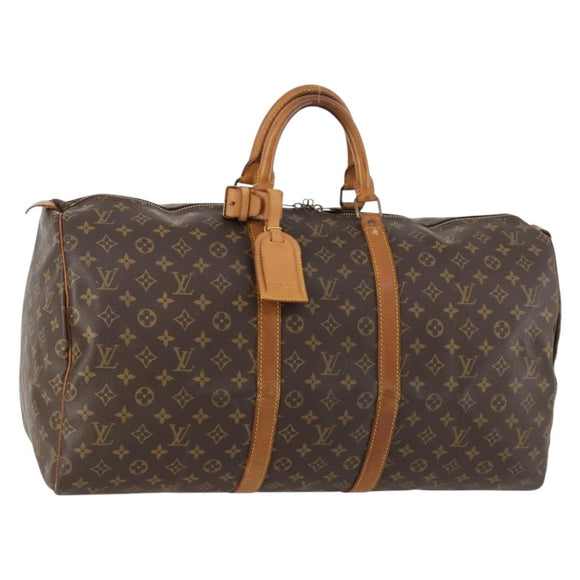 LOUIS VUITTON Monogram Keepall 55 Boston Bag M41424 LV Auth BSZ585