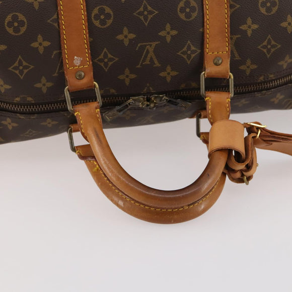 LOUIS VUITTON Monogram Keepall 55 Boston Bag M41424 LV Auth BSZ585