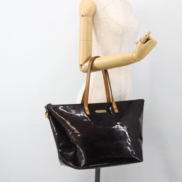 LOUIS VUITTON Monogram Vernis Bellevue GM Tote Bag Amarante M93589 Auth BSZ599