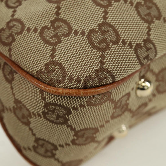 GUCCI GG Canvas Bamboo Hand Bag Beige Gold 137378 Auth BSZ605A