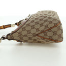 GUCCI GG Canvas Bamboo Hand Bag Beige Gold 137378 Auth BSZ605A-4