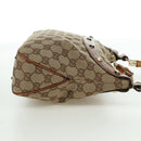 GUCCI GG Canvas Bamboo Hand Bag Beige Gold 137378 Auth BSZ605A-5
