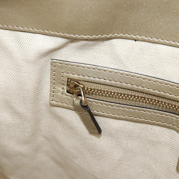 GUCCI GG Canvas Guccissima Mayfair Bow Bag Leather 2way Silver Auth BSZ612A