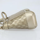 GUCCI GG Canvas Guccissima Mayfair Bow Bag Leather 2way Silver Auth BSZ612A-5