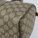 GUCCI GG Supreme Web Sherry Line Boston Bag PVC Beige Gold 58 02 007 Auth BSZ614-15
